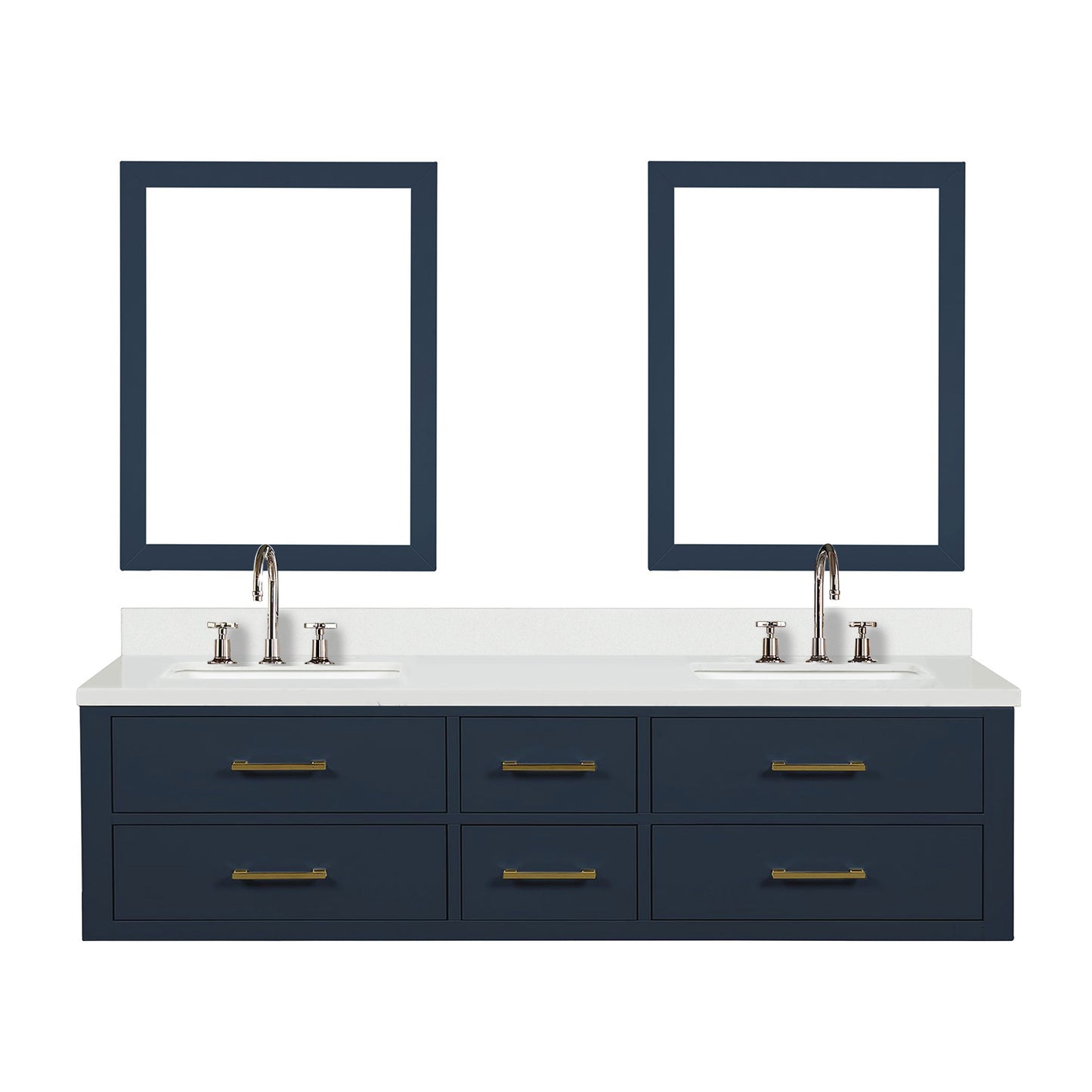 Castor 72 in W x 22 in D Blue Double Bath Vanity