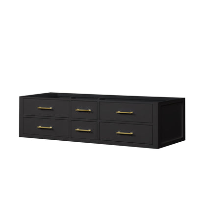 Castor 72 in W x 22 in D Black Double Bath Vanity