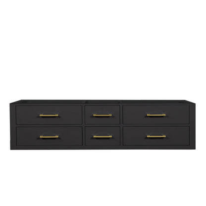 Castor 72 in W x 22 in D Black Double Bath Vanity