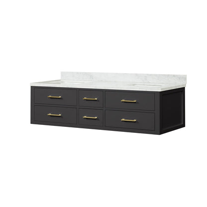 Castor 72 in W x 22 in D Black Double Bath Vanity