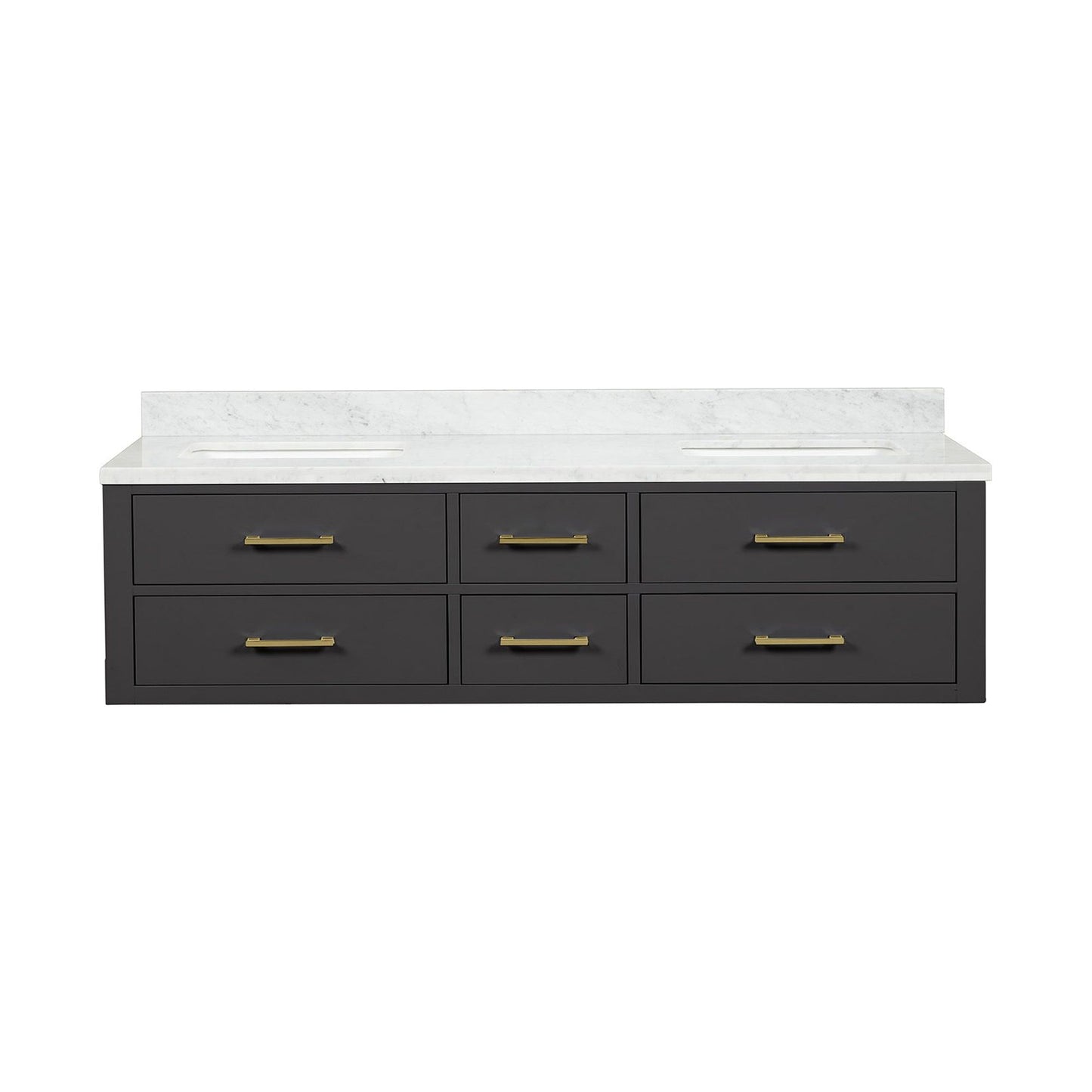 Castor 72 in W x 22 in D Black Double Bath Vanity