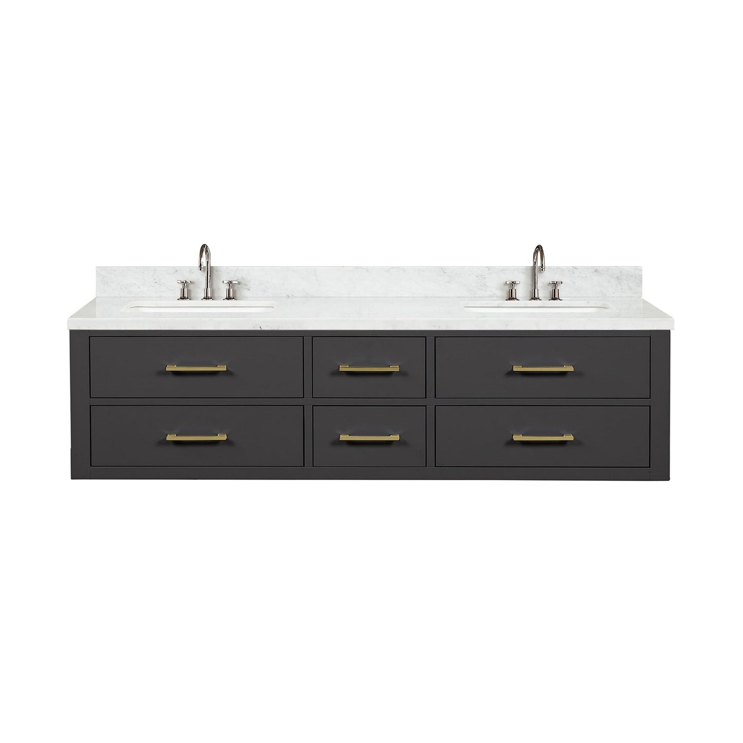 Castor 72 in W x 22 in D Black Double Bath Vanity