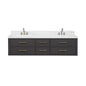 Castor 72 in W x 22 in D Black Double Bath Vanity