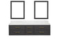 Castor 72 in W x 22 in D Black Double Bath Vanity