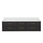 Castor 72 in W x 22 in D Black Double Bath Vanity