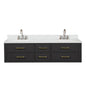 Castor 72 in W x 22 in D Black Double Bath Vanity