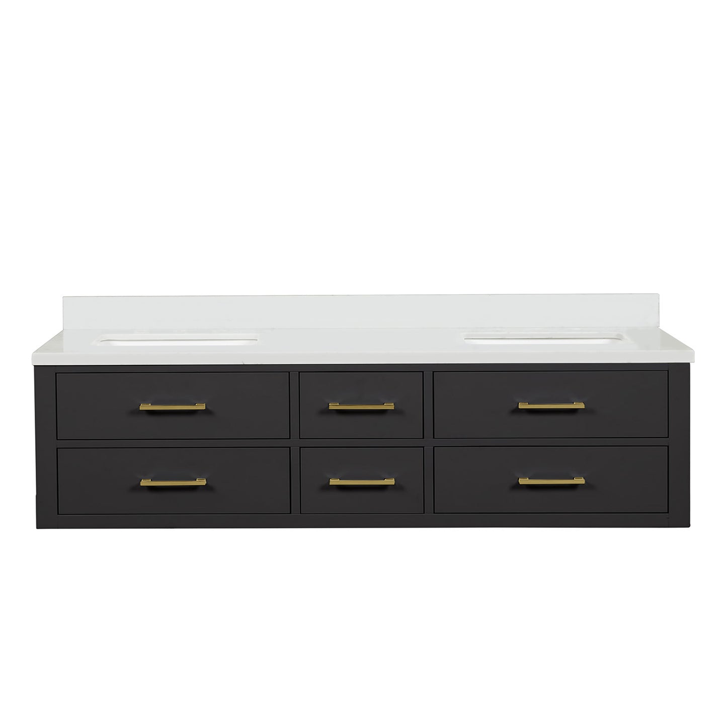 Castor 72 in W x 22 in D Black Double Bath Vanity