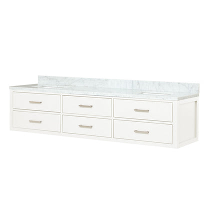 Castor 80 in W x 22 in D White Double Bath Vanity