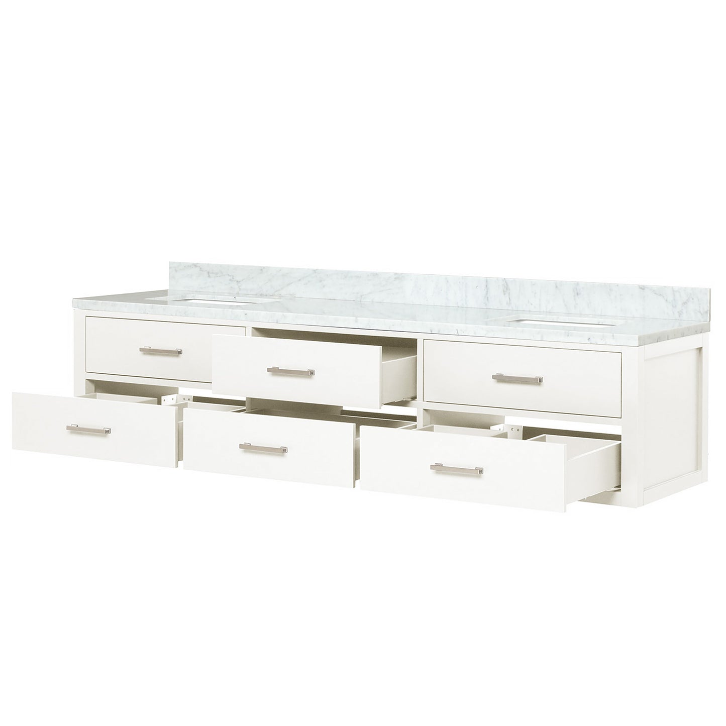 Castor 80 in W x 22 in D White Double Bath Vanity