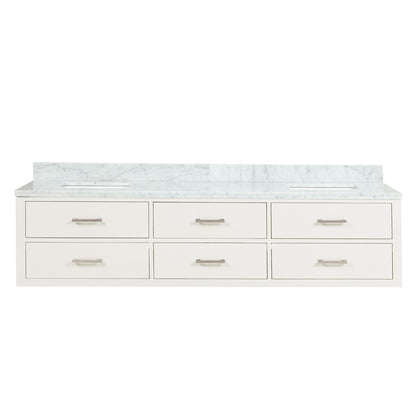 Castor 80 in W x 22 in D White Double Bath Vanity