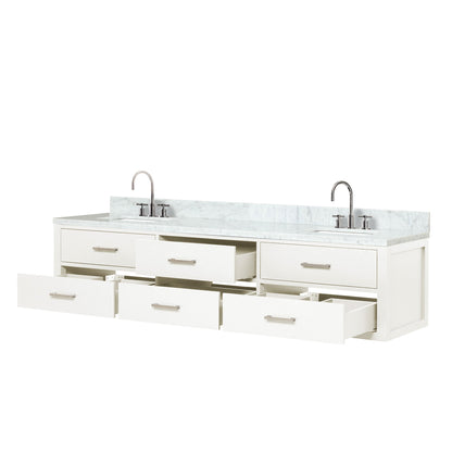 Castor 80 in W x 22 in D White Double Bath Vanity