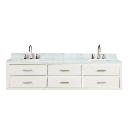 Castor 80 in W x 22 in D White Double Bath Vanity