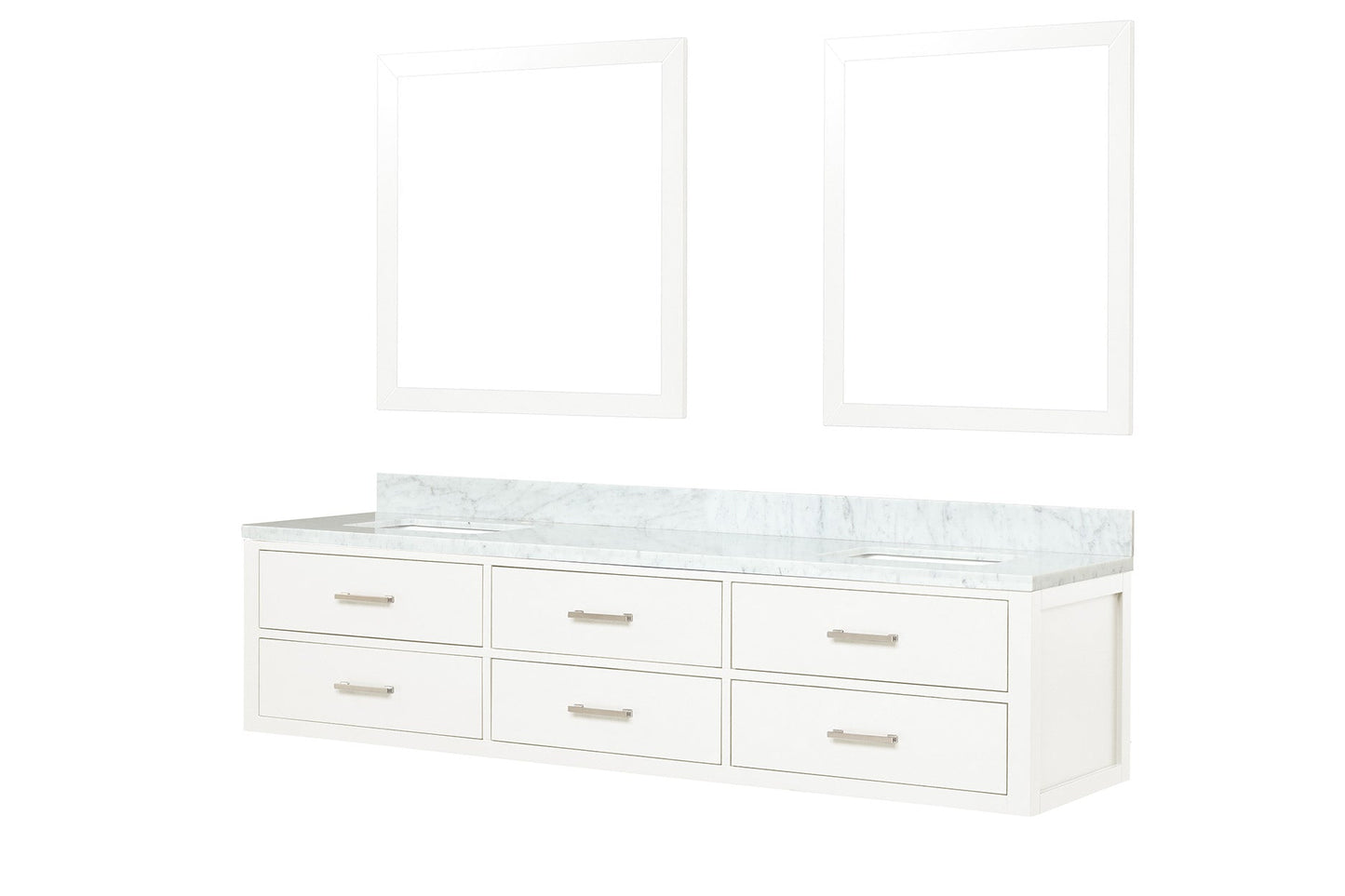 Castor 80 in W x 22 in D White Double Bath Vanity