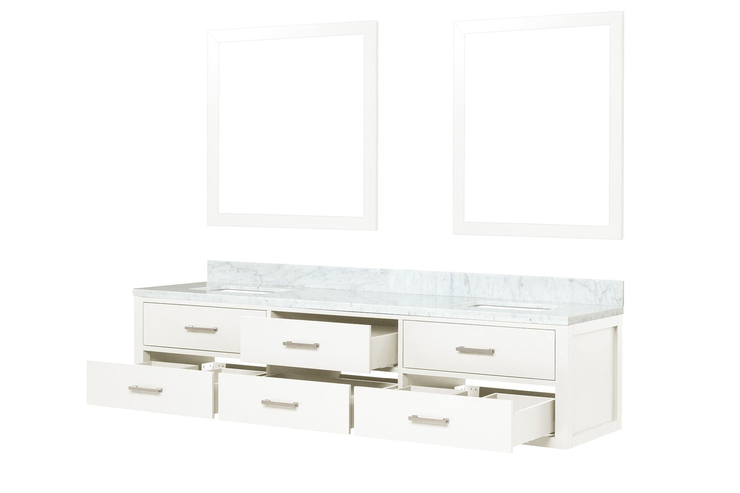 Castor 80 in W x 22 in D White Double Bath Vanity