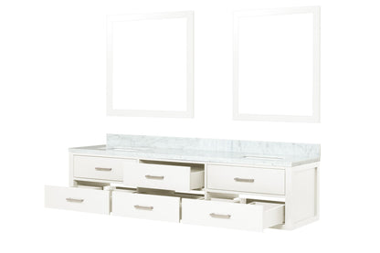 Castor 80 in W x 22 in D White Double Bath Vanity
