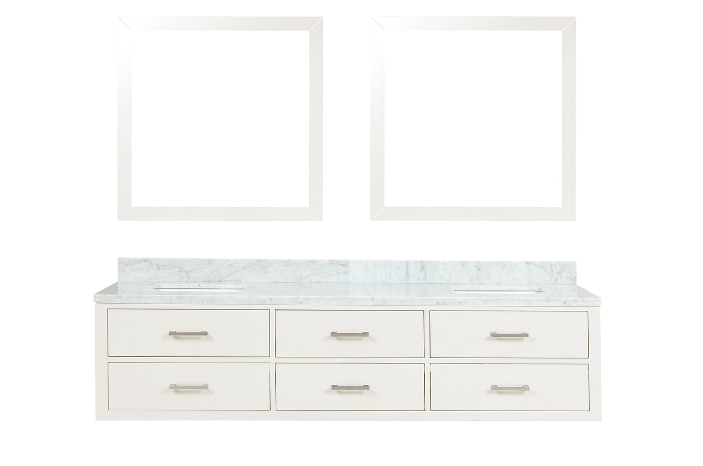 Castor 80 in W x 22 in D White Double Bath Vanity