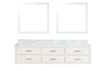 Castor 80 in W x 22 in D White Double Bath Vanity