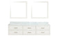 Castor 80 in W x 22 in D White Double Bath Vanity