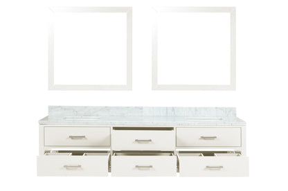 Castor 80 in W x 22 in D White Double Bath Vanity