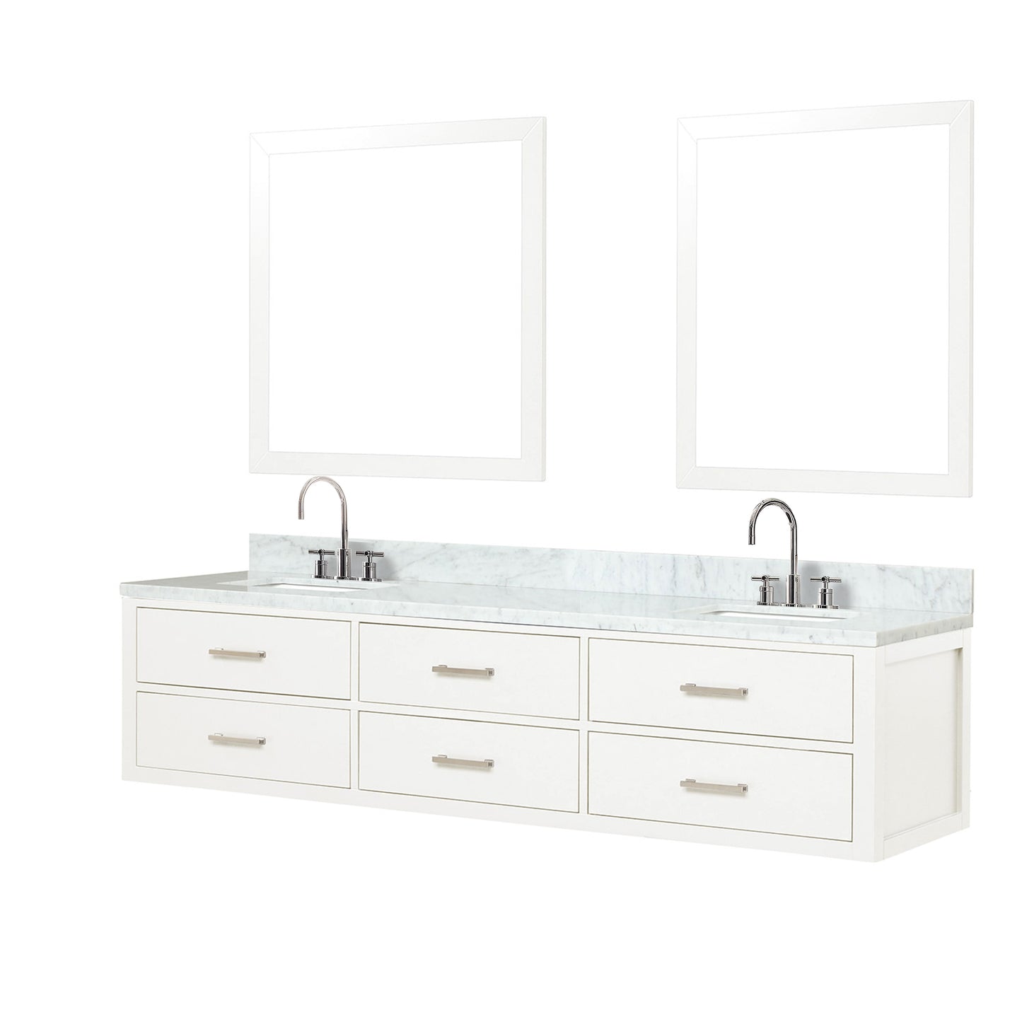 Castor 80 in W x 22 in D White Double Bath Vanity
