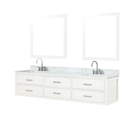 Castor 80 in W x 22 in D White Double Bath Vanity