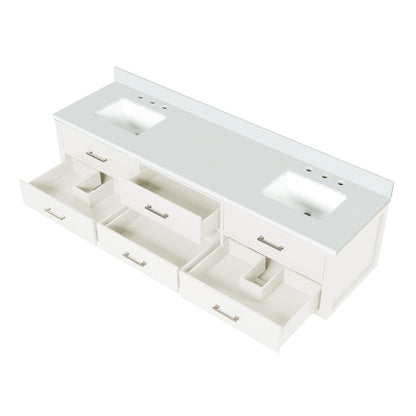 Castor 80 in W x 22 in D White Double Bath Vanity