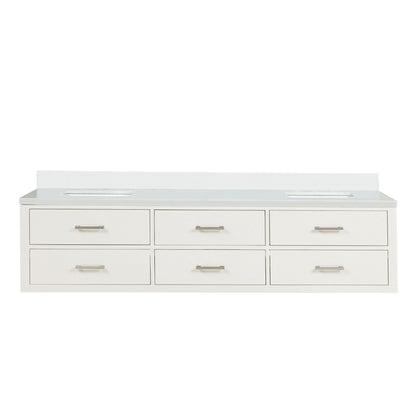 Castor 80 in W x 22 in D White Double Bath Vanity