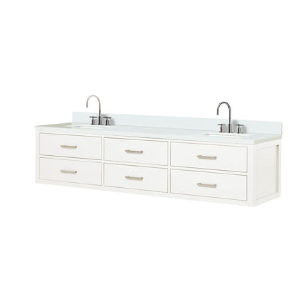Castor 80 in W x 22 in D White Double Bath Vanity
