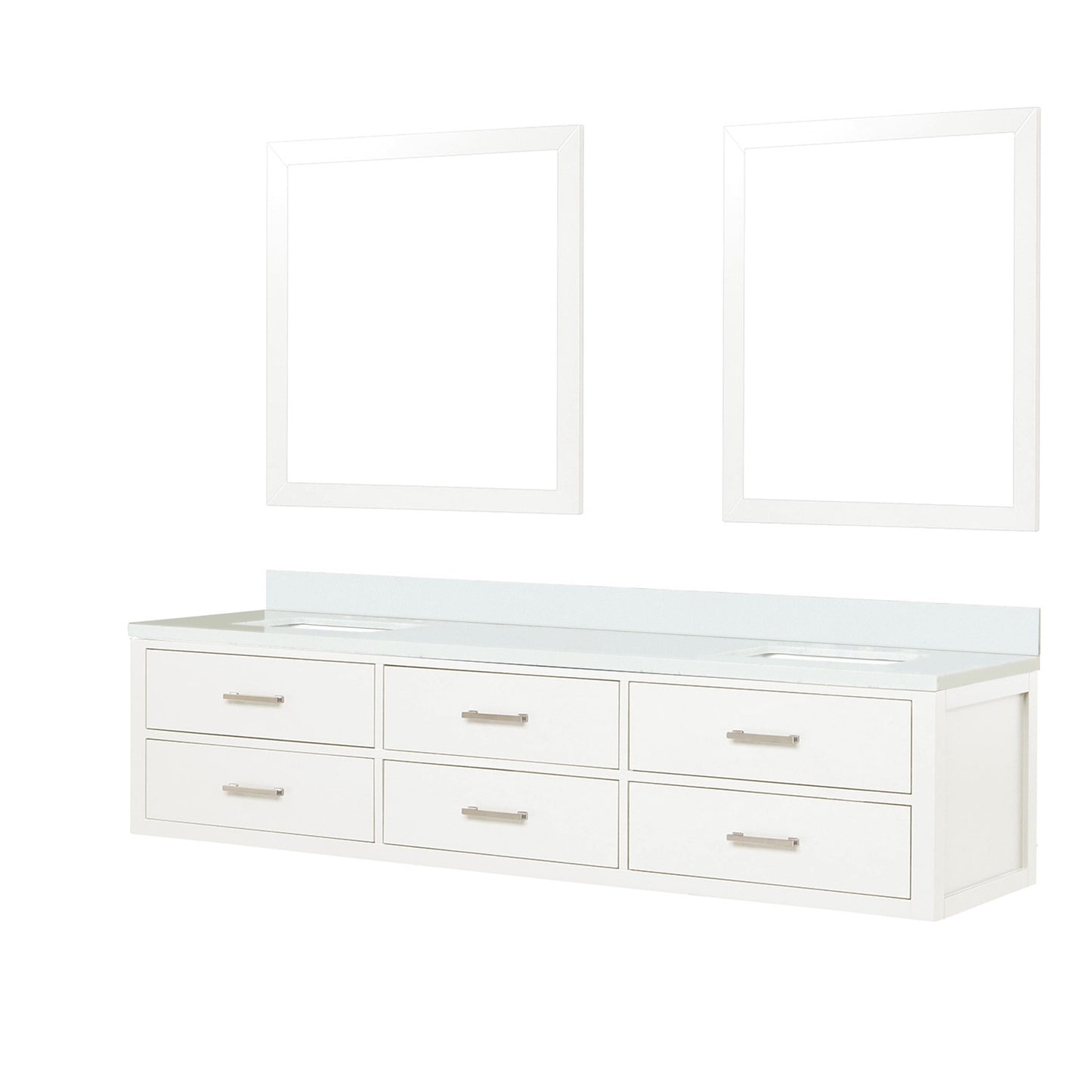 Castor 80 in W x 22 in D White Double Bath Vanity