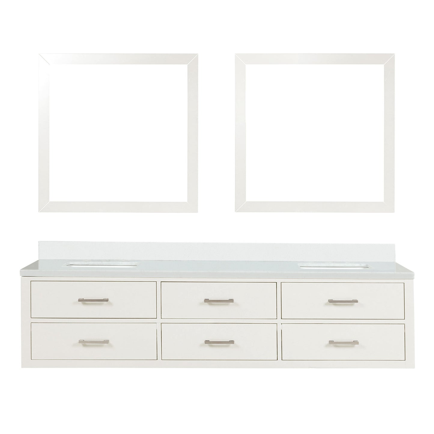 Castor 80 in W x 22 in D White Double Bath Vanity