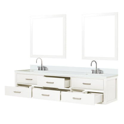 Castor 80 in W x 22 in D White Double Bath Vanity