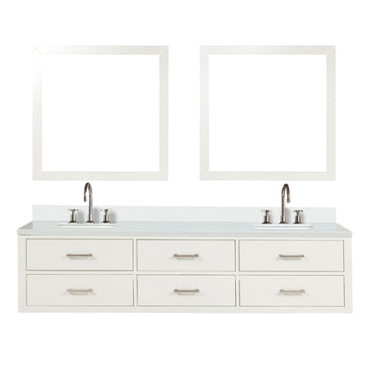 Castor 80 in W x 22 in D White Double Bath Vanity
