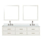 Castor 80 in W x 22 in D White Double Bath Vanity