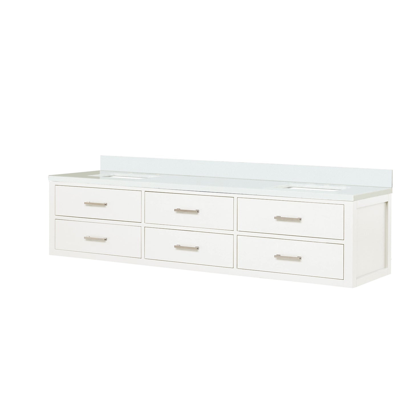Castor 80 in W x 22 in D White Double Bath Vanity