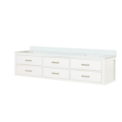 Castor 80 in W x 22 in D White Double Bath Vanity