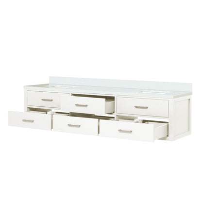 Castor 80 in W x 22 in D White Double Bath Vanity