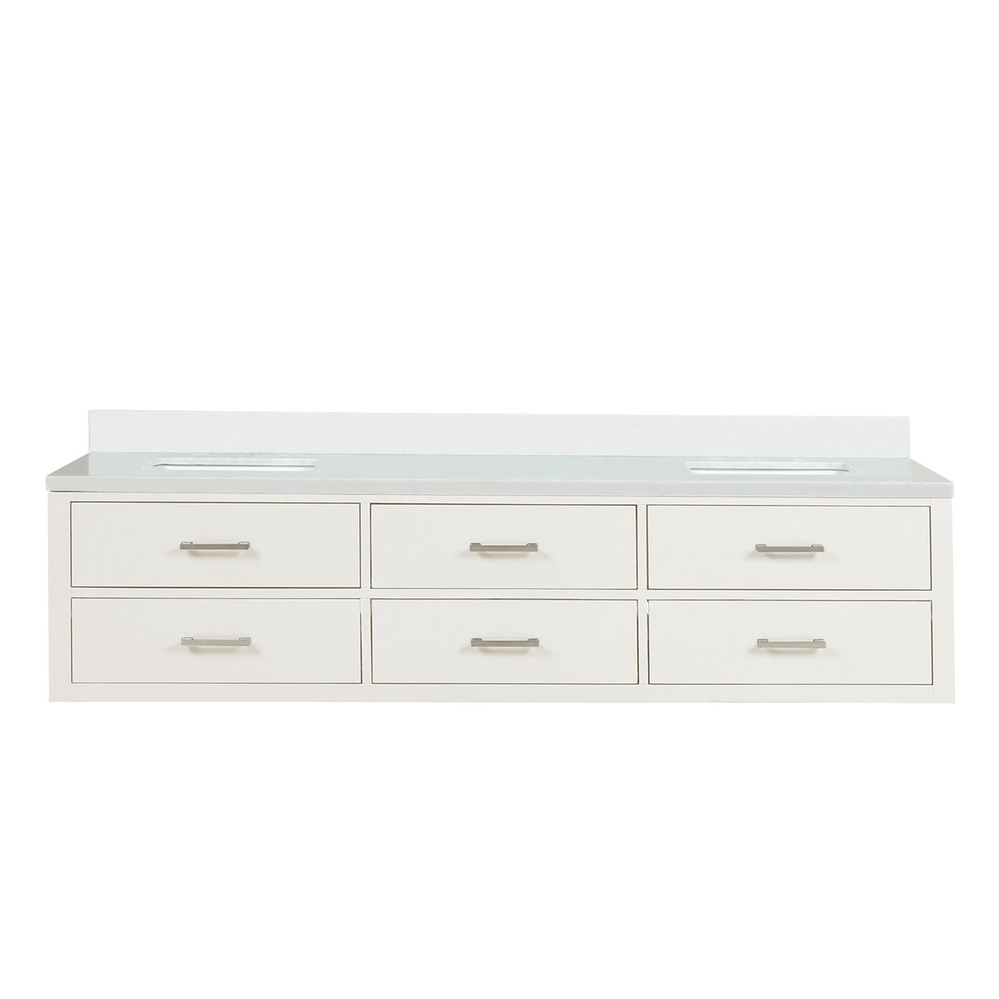 Castor 80 in W x 22 in D White Double Bath Vanity