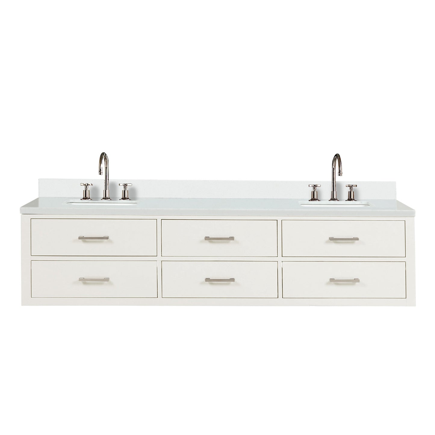 Castor 80 in W x 22 in D White Double Bath Vanity