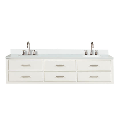 Castor 80 in W x 22 in D White Double Bath Vanity