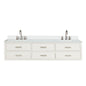 Castor 80 in W x 22 in D White Double Bath Vanity