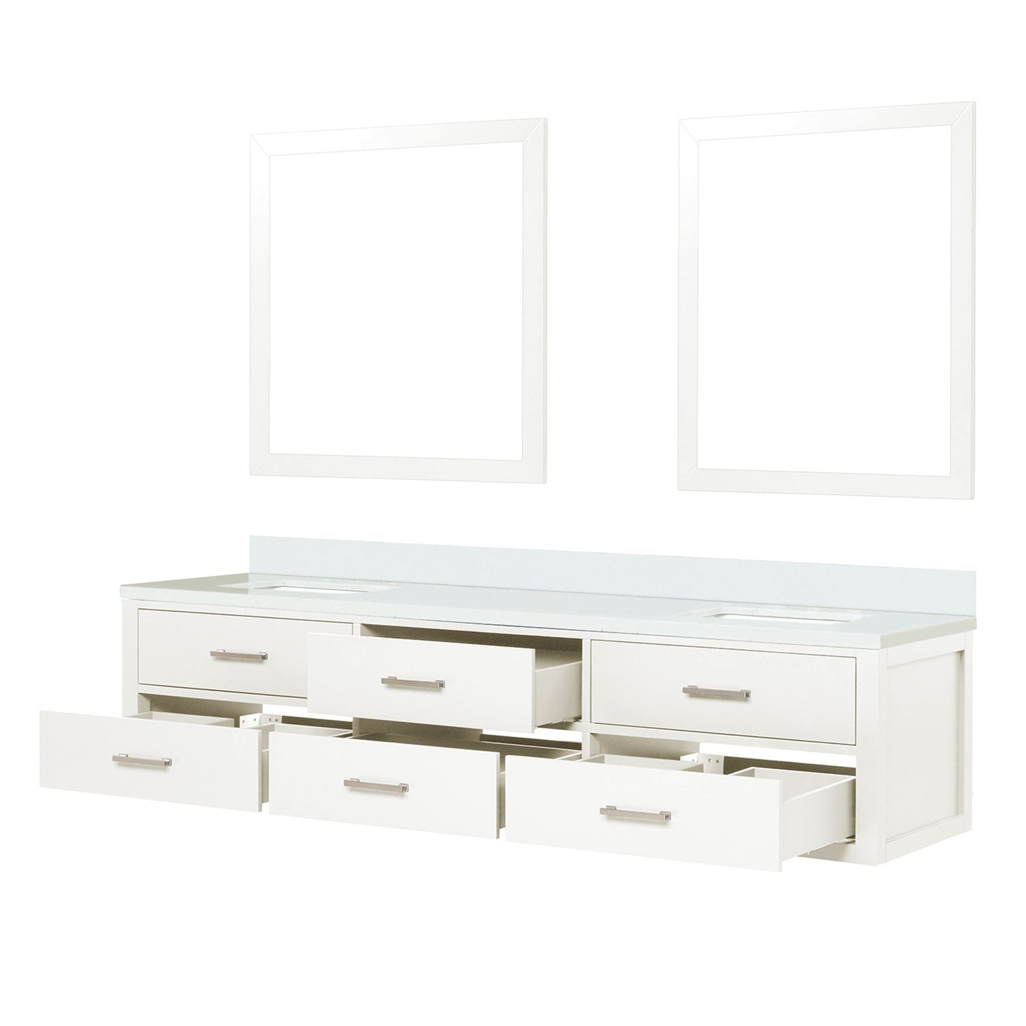 Castor 80 in W x 22 in D White Double Bath Vanity