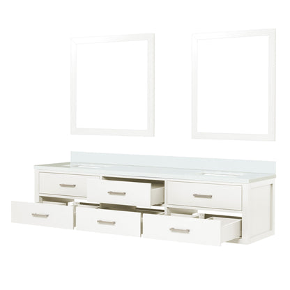 Castor 80 in W x 22 in D White Double Bath Vanity