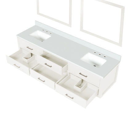 Castor 80 in W x 22 in D White Double Bath Vanity