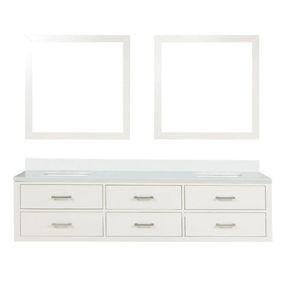Castor 80 in W x 22 in D White Double Bath Vanity