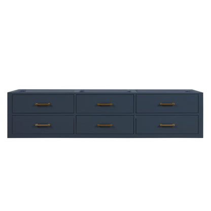 Castor 80 in W x 22 in D Blue Double Bath Vanity
