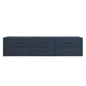 Castor 80 in W x 22 in D Blue Double Bath Vanity