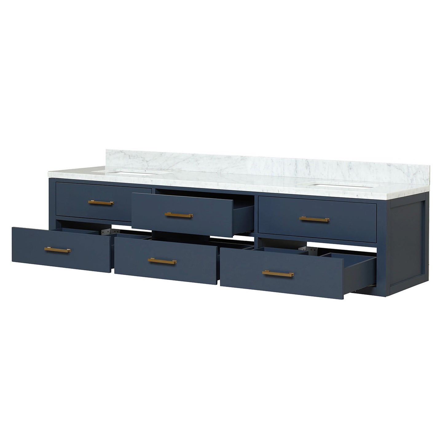 Castor 80 in W x 22 in D Blue Double Bath Vanity
