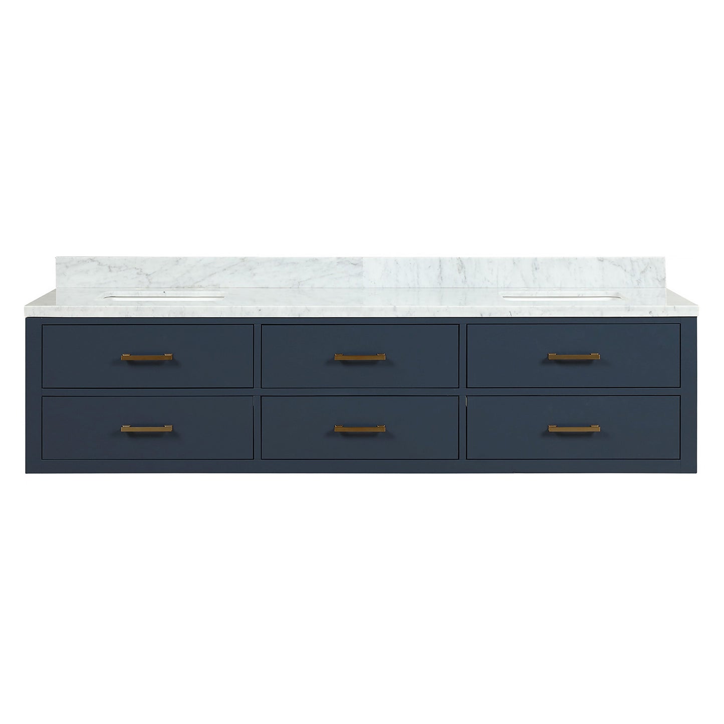 Castor 80 in W x 22 in D Blue Double Bath Vanity