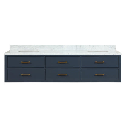 Castor 80 in W x 22 in D Blue Double Bath Vanity