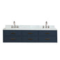 Castor 80 in W x 22 in D Blue Double Bath Vanity